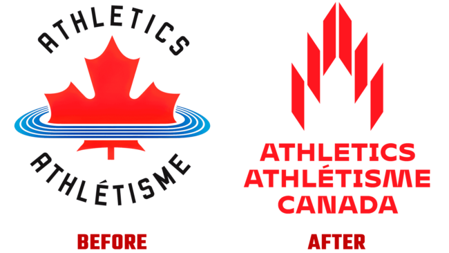Athletics Canada Before and After Logo (history)