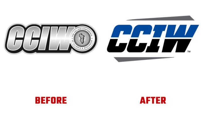 College Conference von Illinois & Wisconsin (CCIW) Vorher und Nachher Logo (Geschichte)