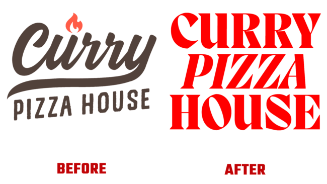 Curry Pizza House Vorher und Nachher Logo (Geschichte)