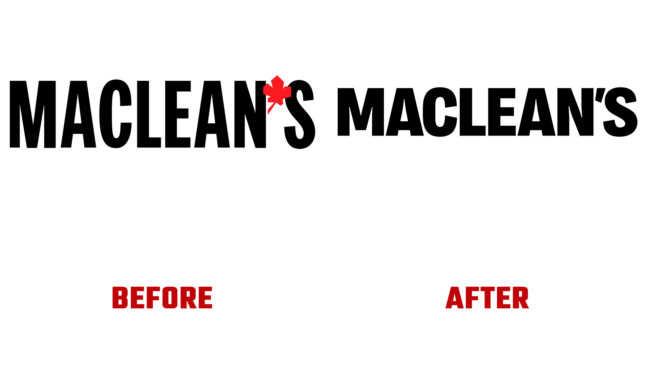 Maclean's Vorher und Nachher Logo (Geschichte)