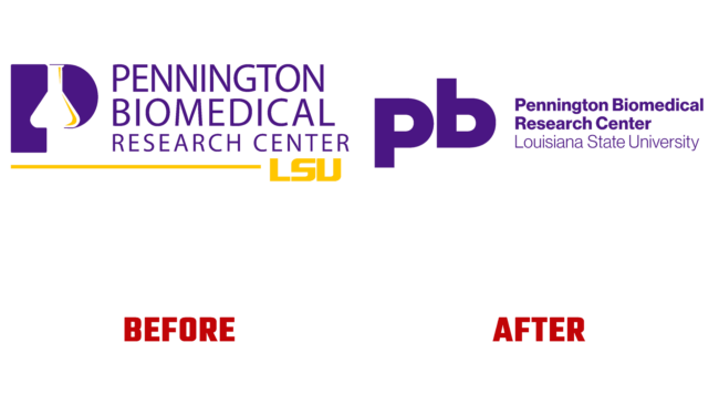 Pennington Biomedical Vorher und Nachher Logo (Geschichte)