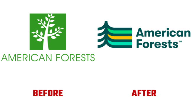 American Forests Vorher und Nachher Logo (Geschichte)