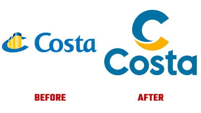 Costa Cruises Vorher und Nachher Logo (Geschichte)