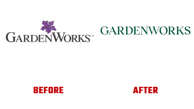 GardenWorks Vorher und Nachher Logo (Geschichte)