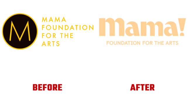 Mama Foundation für die Arts Vorher und Nachher Logo (Geschichte)