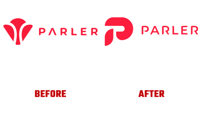 Parler Vorher und Nachher Logo (Geschichte)