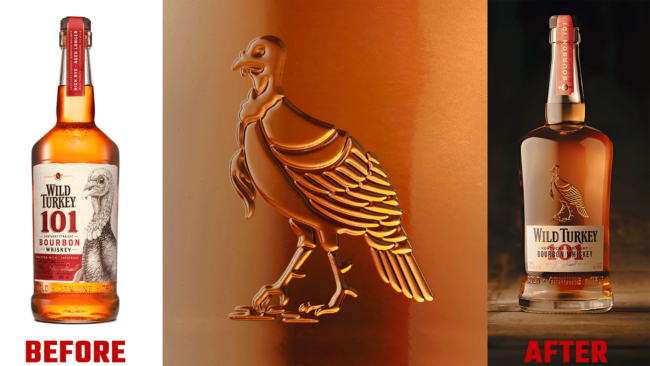Wild Turkey Vorher und Nachher Logo (Geschichte)