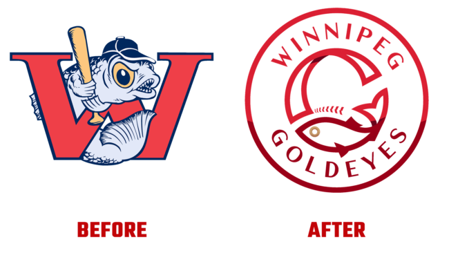 Winnipeg Goldeyes Vorher und Nachher Logo (Geschichte)