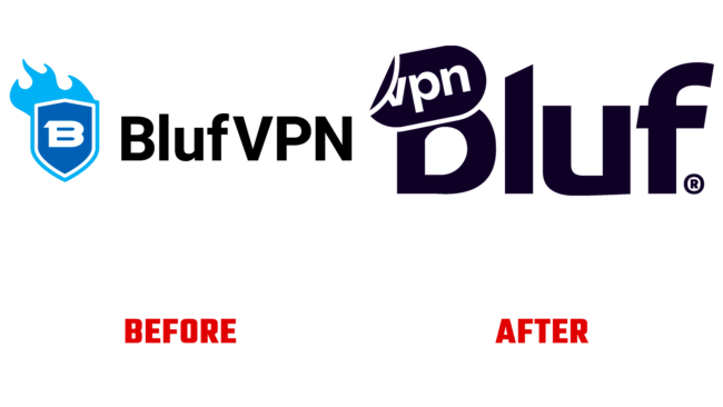 BlufVPN Vorher und Nachher Logo (Geschichte)