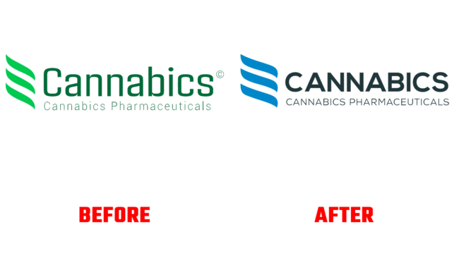 Cannabics Pharmaceuticals Vorher und Nachher Logo (Geschichte)