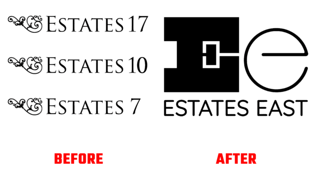 Estates East Vorher und Nachher Logo (Geschichte)