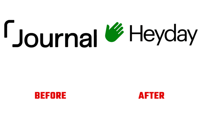 Heyday Vorher und Nachher Logo (Geschichte)