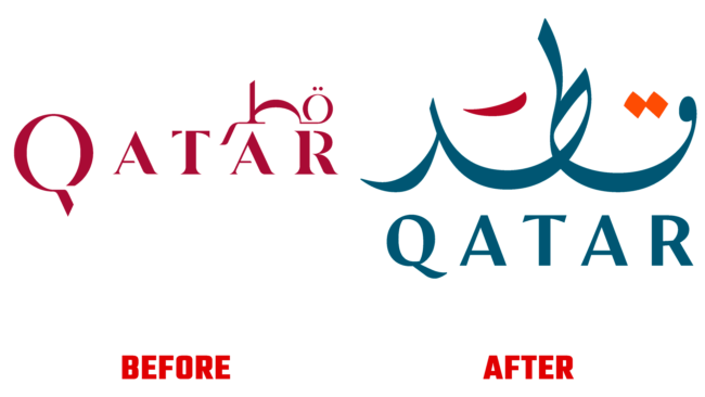 Qatar National Tourism Council Vorher und Nachher Logo (Geschichte)