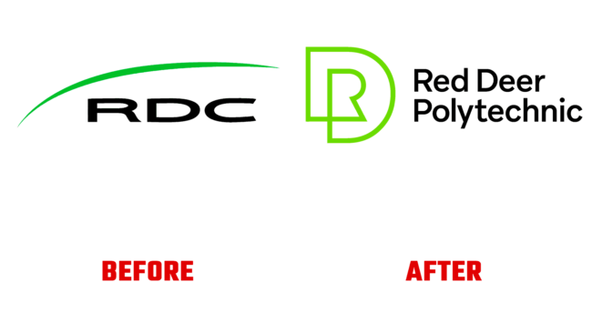 Red Deer Polytechnic Vorher und Nachher Logo (Geschichte)