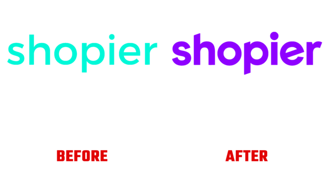 Shopier Vorher und Nachher Logo (Geschichte