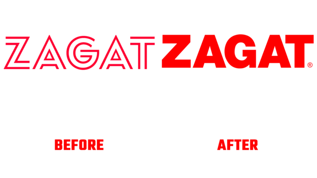 Zagat Vorher und Nachher Logo (Geschichte)
