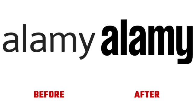 Alamy Vorher und Nachher Logo (Geschichte)