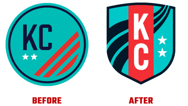 Kansas City Current Vorher und Nachher Logo (Geschichte)