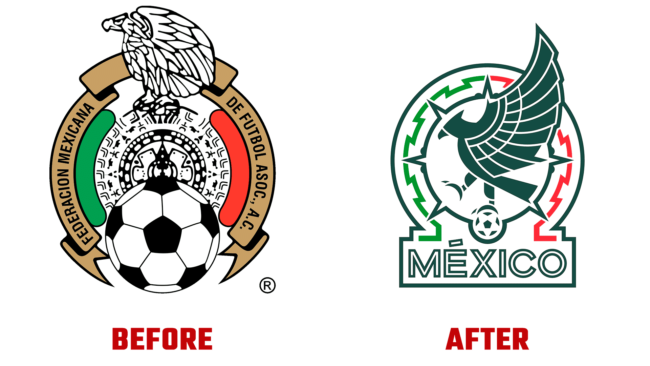 Mexican Football Federation Vorher und Nachher Logo (Geschichte)
