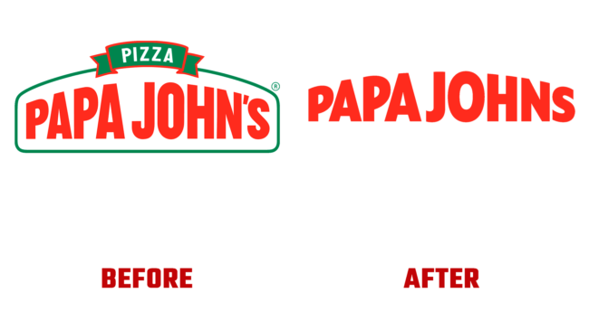 Papa Johns Vorher und Nachher Logo (Geschichte)