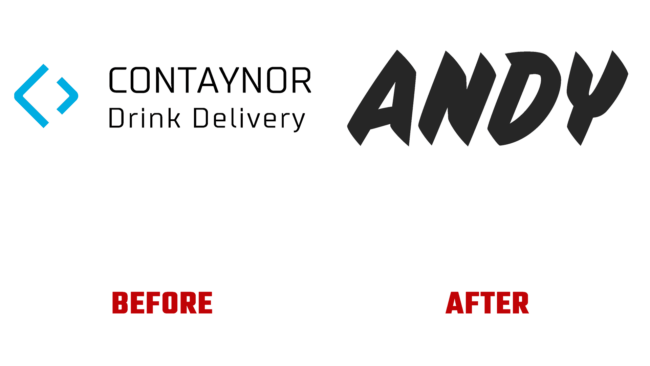 Andy Vorher und Nachher Logo (Geschichte)
