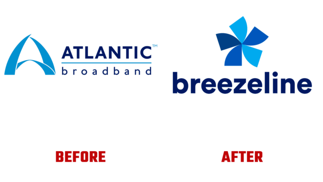 Breezeline Vorher und Nachher Logo (Geschichte)