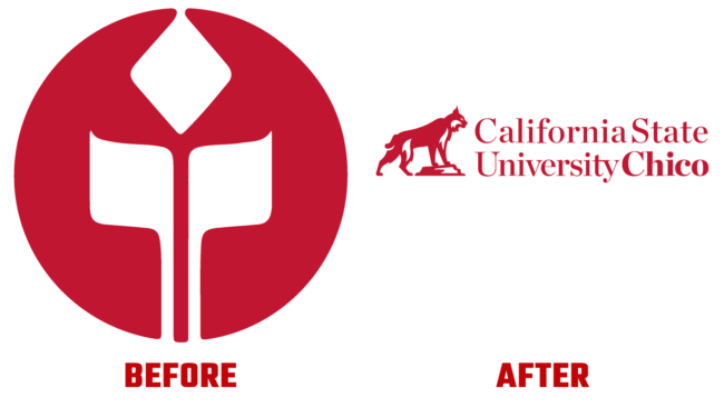 California State University Chico Vorher und Nachher Logo (Geschichte)