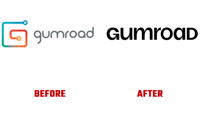 Gumroad Vorher und Nachher Logo (Geschichte)
