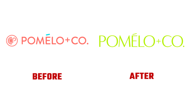Pomelo+Co Vorher und Nachher Logo (Geschichte)