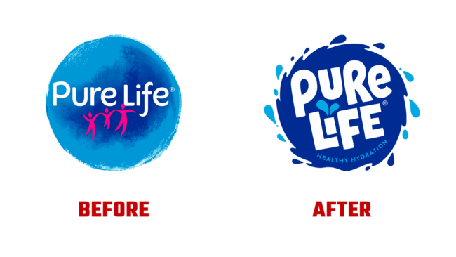 Pure Life Vorher und Nachher Logo (Geschichte)