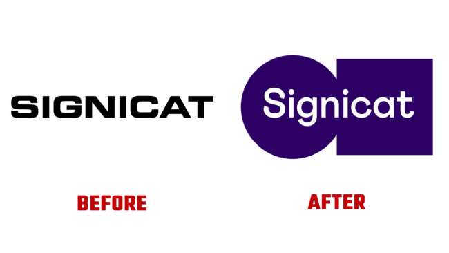 Signicat Vorher und Nachher Logo (Geschichte)