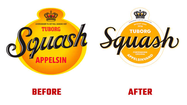 Tuborg Squash Vorher und Nachher Logo (Geschichte))