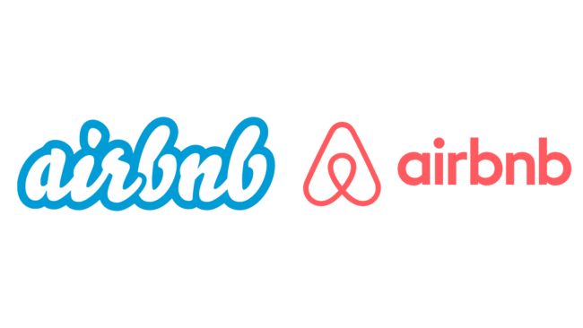Airbnb Firmenlogos damals und heute