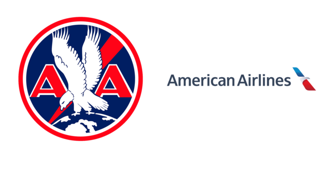 American Airlines Inc. Firmenlogos damals und heute