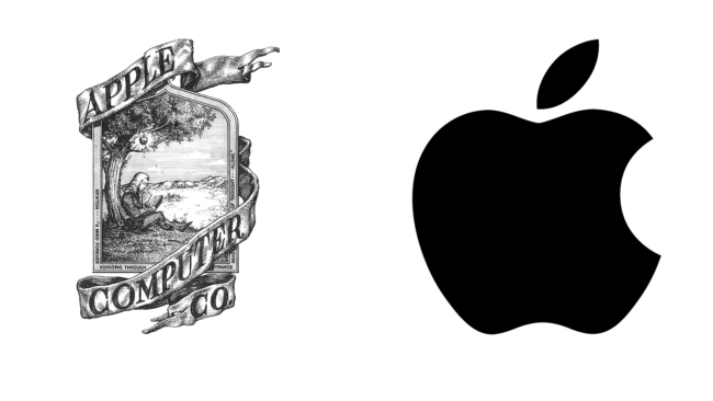 Apple Firmenlogos damals und heute
