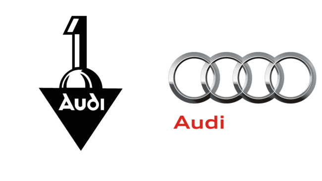 Audi Firmenlogos damals und heute