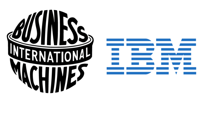 IBM Firmenlogos damals und heute