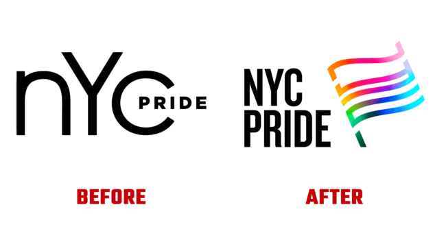 NYC Pride Vorher und Nachher Logo (Geschichte)