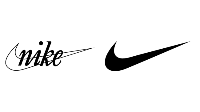 Nike Firmenlogos damals und heute