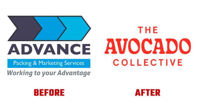 The Avocado Collective Vorher und Nachher Logo (Geschichte)