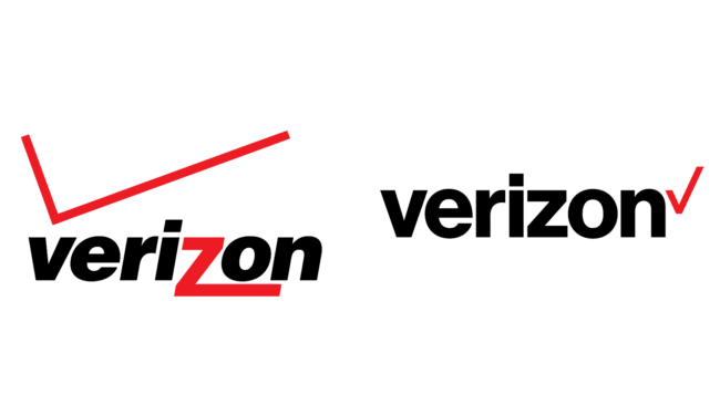 Verizon Firmenlogos damals und heute