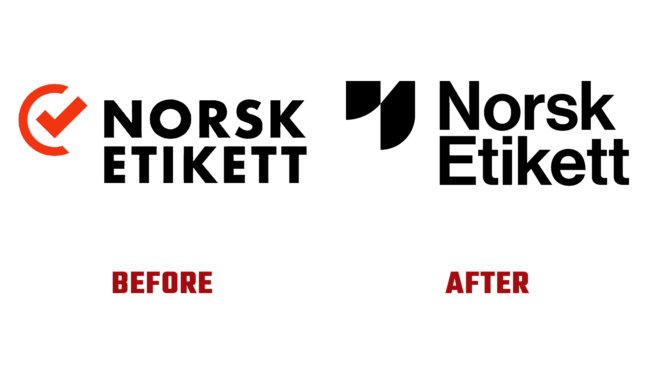 Norsk Etikett Vorher und Nachher Logo (Geschichte)