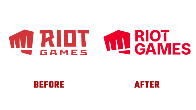 Riot Games Vorher und Nachher Logo (Geschichte)