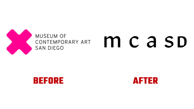 Museum of Contemporary Art San Diego (MCASD) Vorher und Nachher Logo (Geschichte)