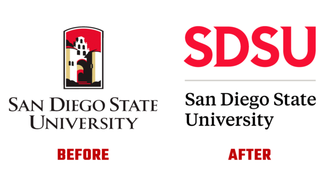 San Diego State University Vorher und Nachher Logo (Geschichte)