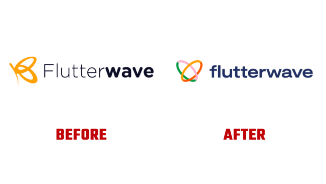 Flutterwave Vorher und Nachher Logo (Geschichte)