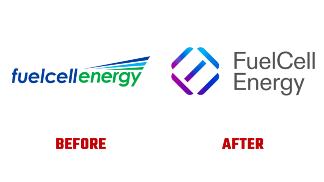 FuelCell Energy Vorher und Nachher Logo (Geschichte)