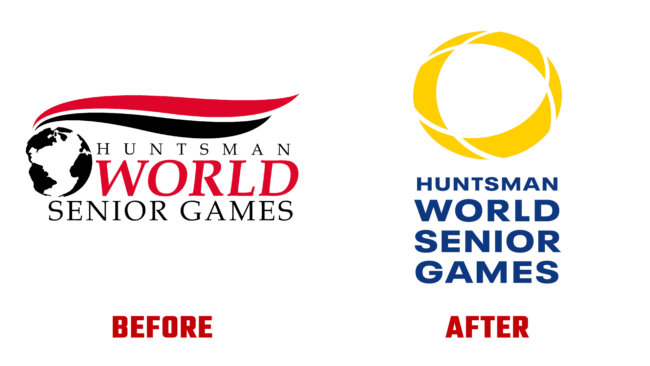Huntsman World Senior Games Vorher und Nachher Logo (Geschichte)