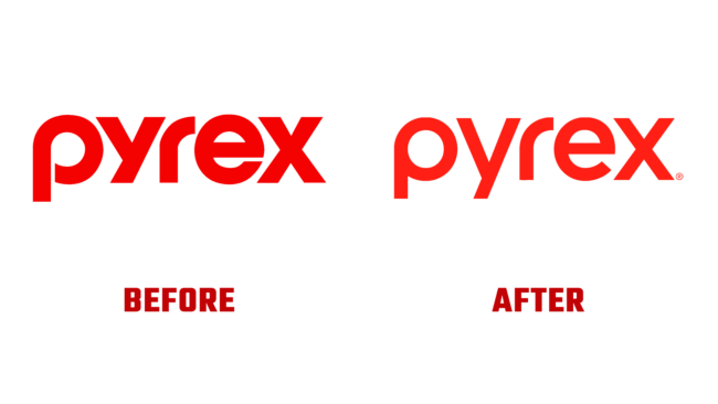 Pyrex Vorher und Nachher Logo (Geschichte)